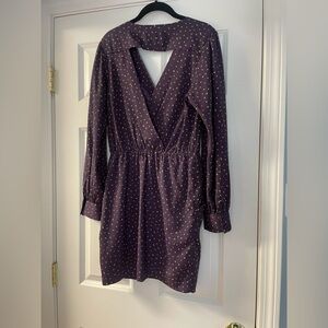 BCBG plum long sleeve dress with pockets. Size S